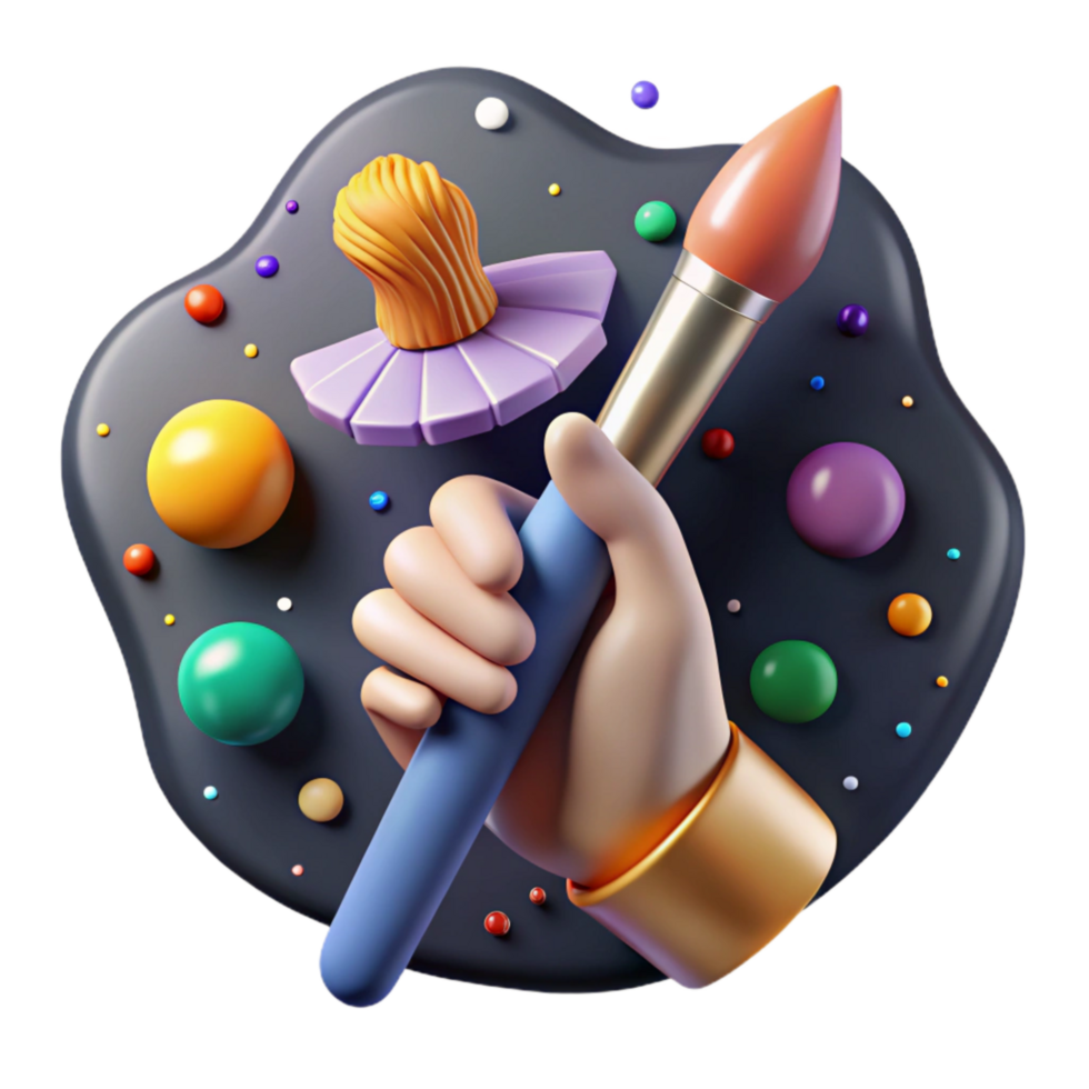 impressive contemporary Hand Holding Paintbrush Cutout with Soft Lighting authentic png