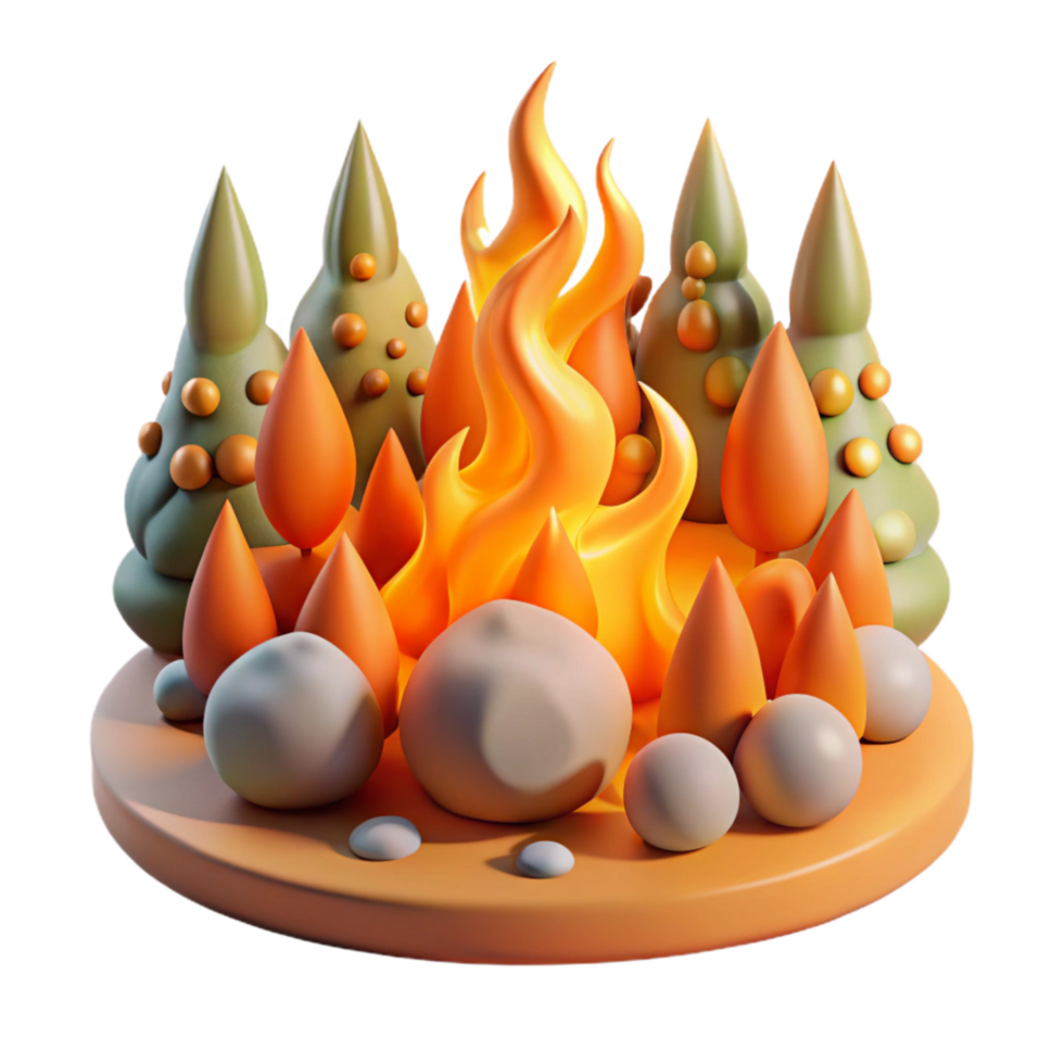 elegant rustic Forest Fire with Orange Flames Isolated Element exclusive png