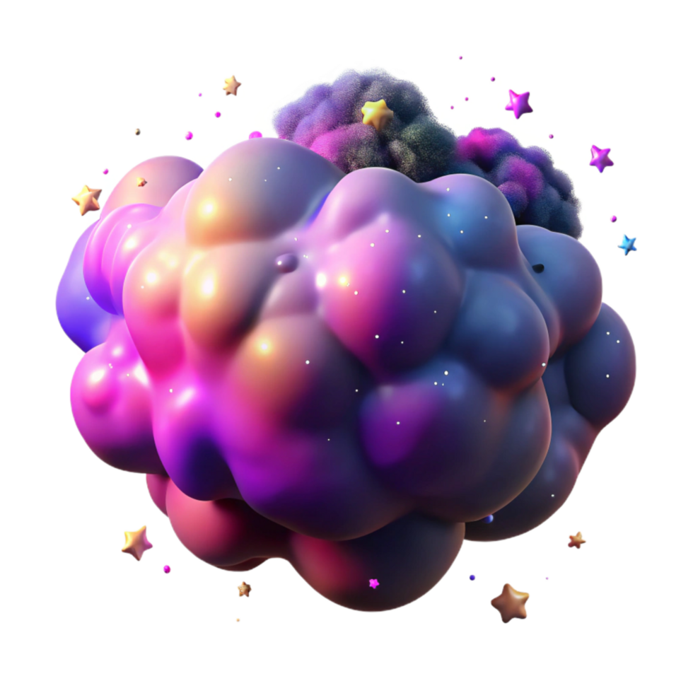 dramatic contemporary Nebula Gas Cloud Colorful Isolated genuine png