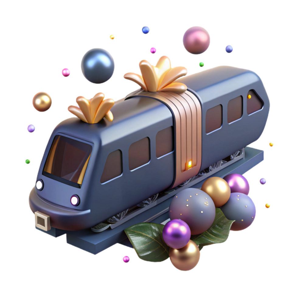 wonderful vintage Modern Train Side View Isolated Element premium png