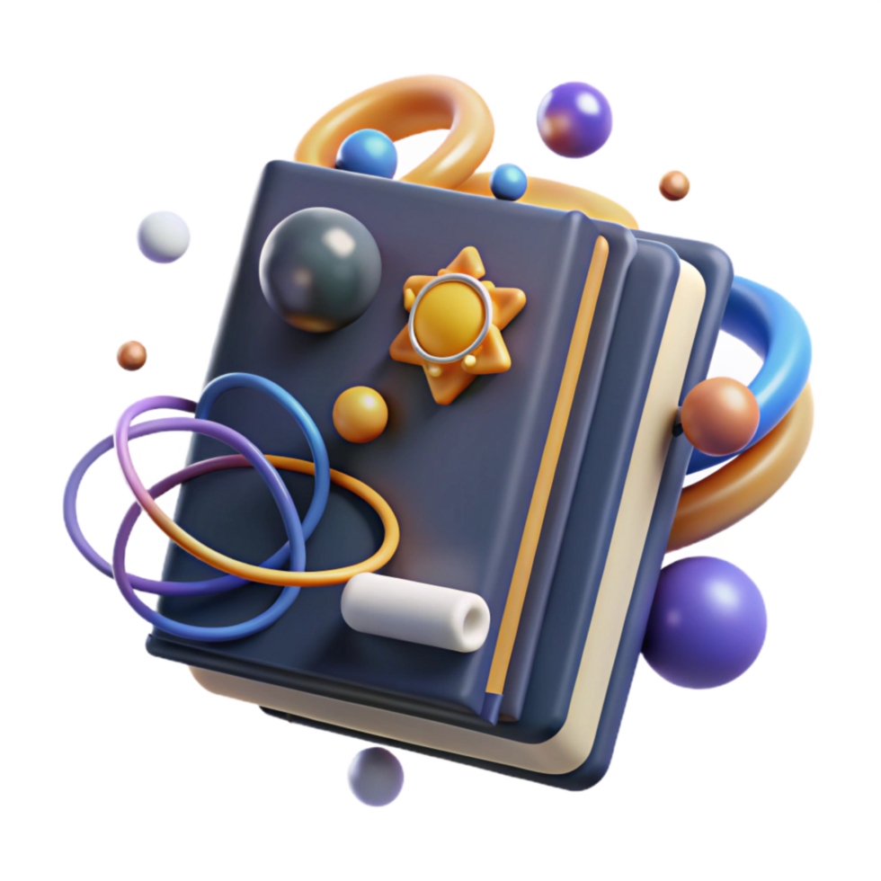 serene traditional Quantum Physics Textbook Cover Cutout on White exclusive png