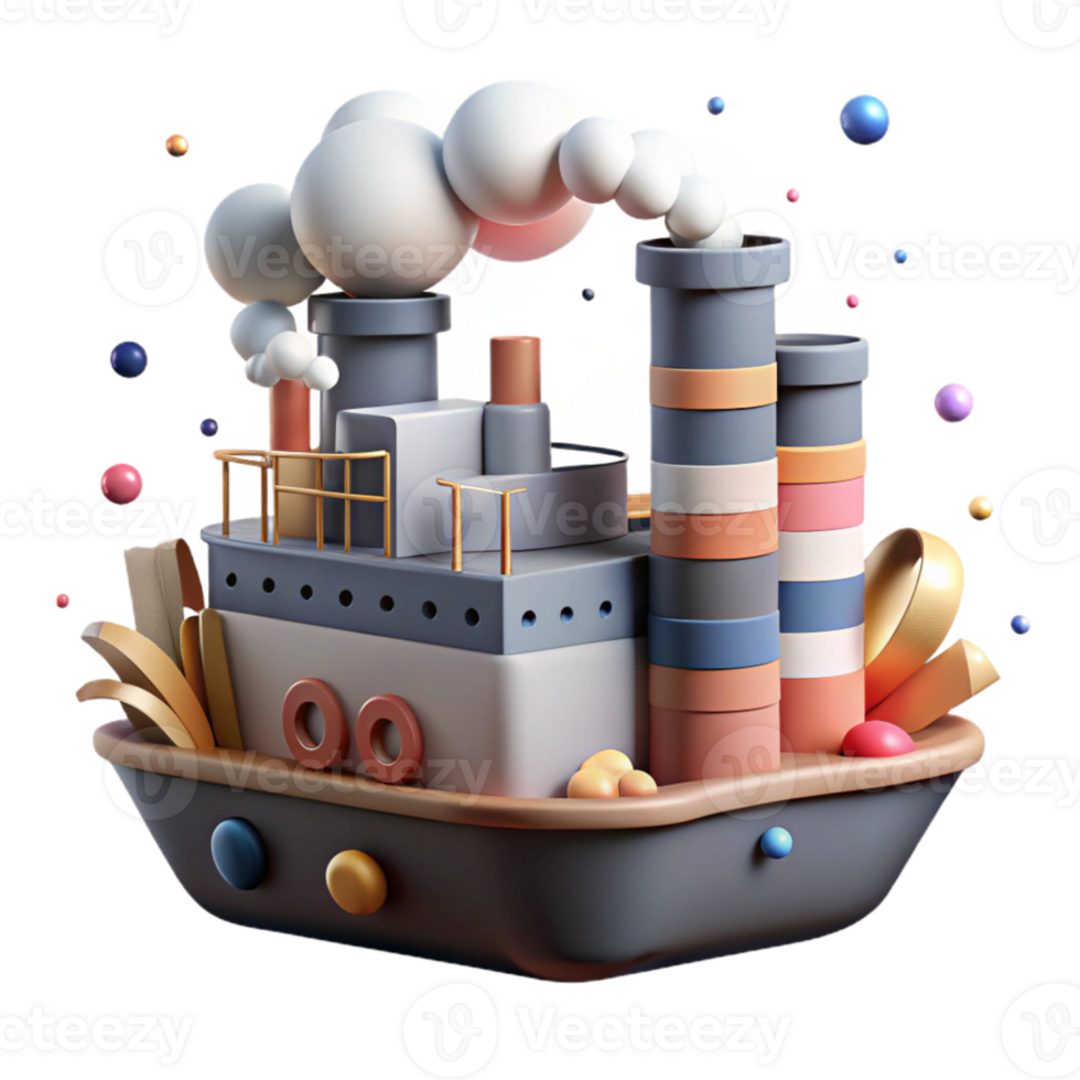 serene traditional Cargo Ship Smoke Stack Cutout genuine png