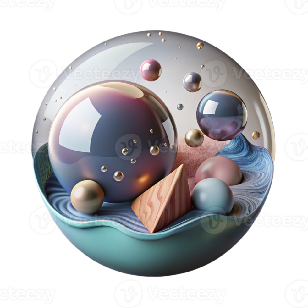 impressive creative Single Bubble Rising in Water Cutout Transparent Background authentic png