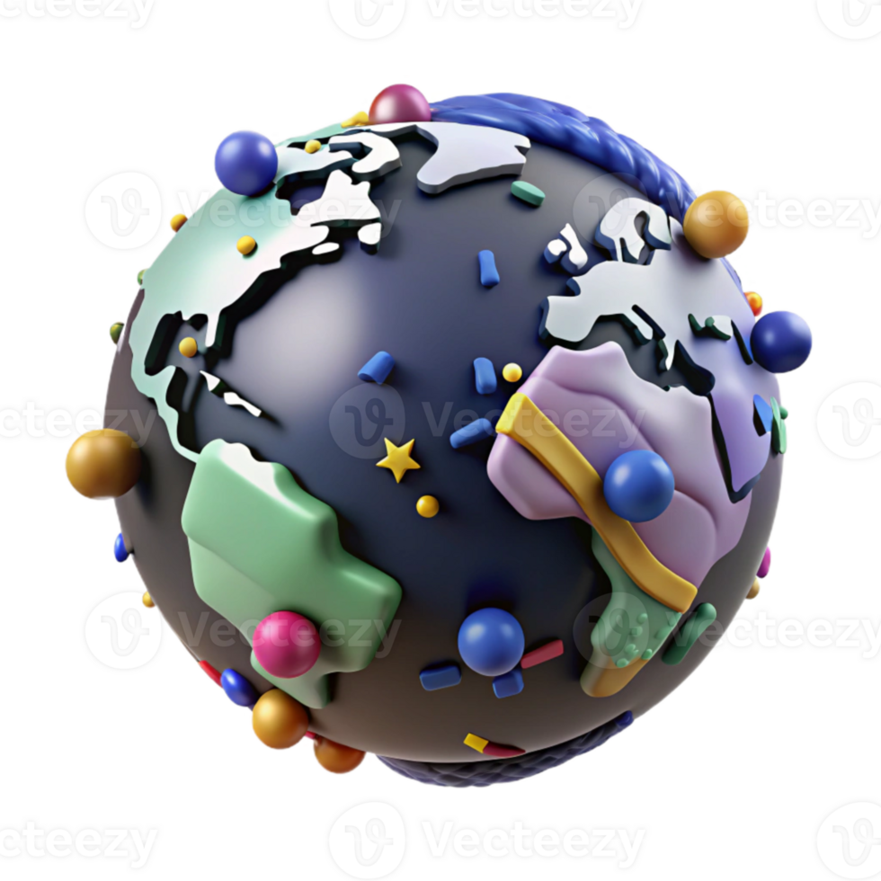 extraordinary abstract World Globe with Political Boundaries Isolated professional png
