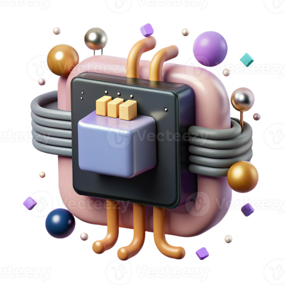 serene vintage Nanowire Connector Joining Two Circuits Cutout Element high resolution png