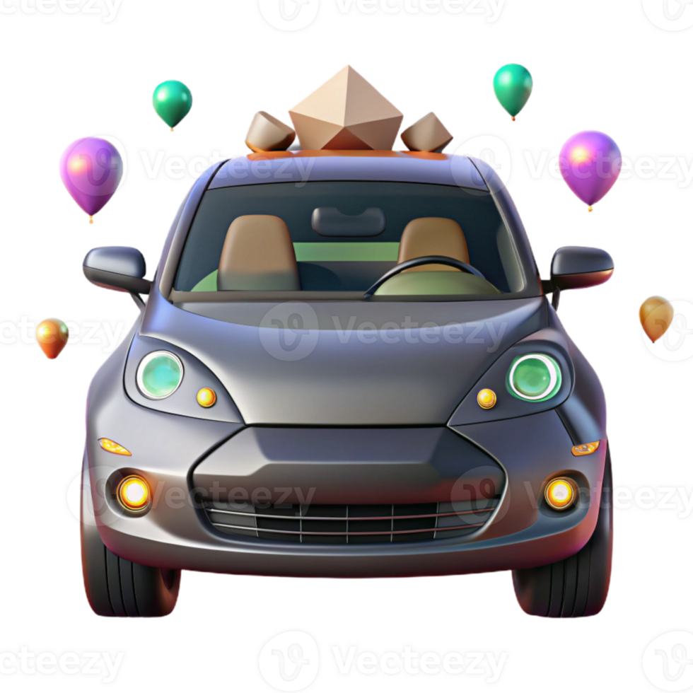 magnificent classic Electric Car Front View Headlights on Cutout high resolution png