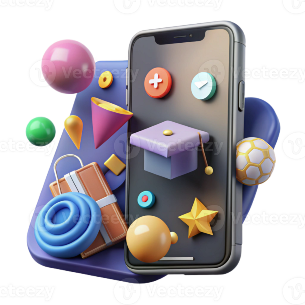 stunning modern Smartphone with Social Media Analytics Chart Isolated authentic png