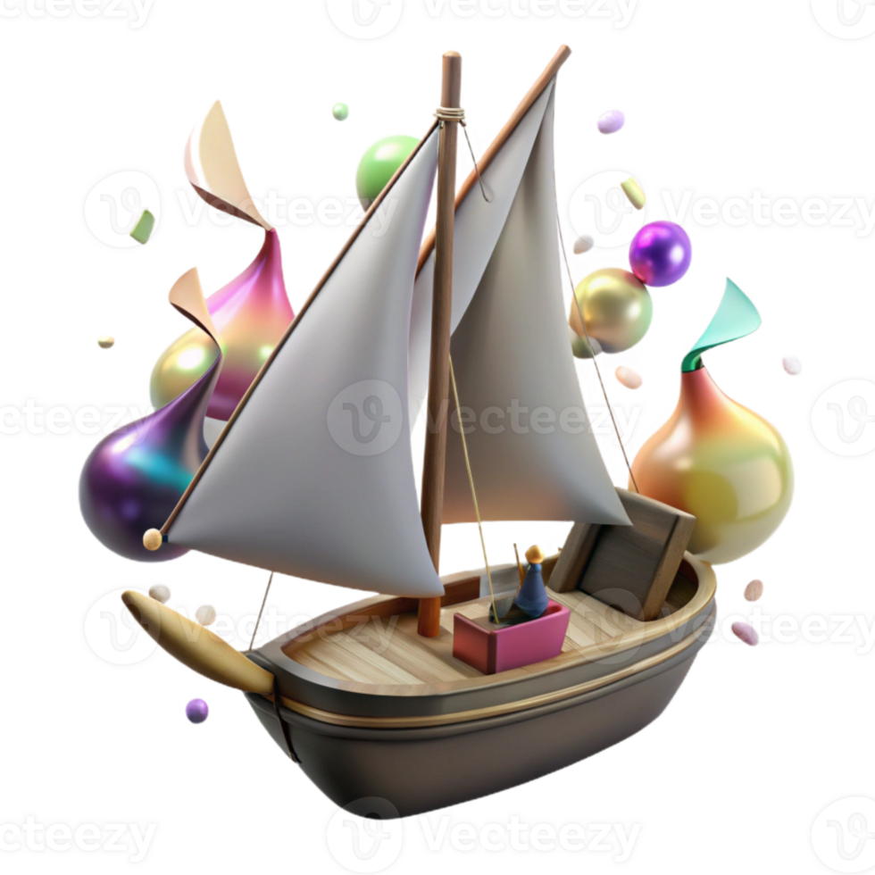 extraordinary contemporary Sailboat Mast and Sails Isolated authentic png