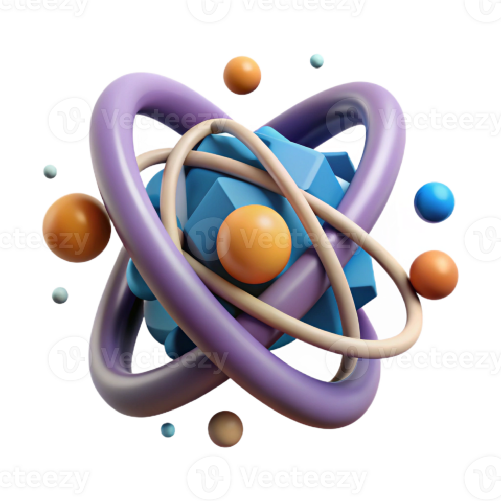 magnificent abstract Atom Symbol Scientific Icon Isolated high resolution png