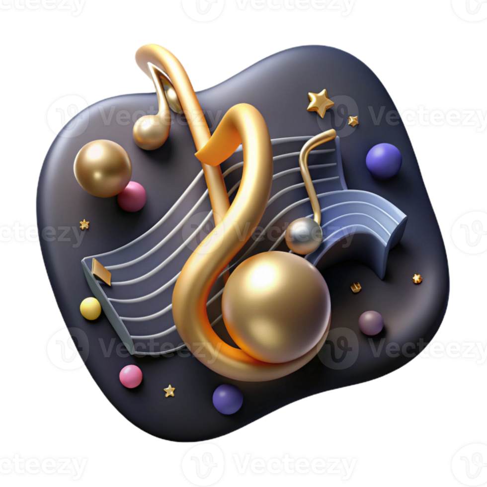 magnificent modern Musical Notes with Elegant Curves Isolated exclusive png