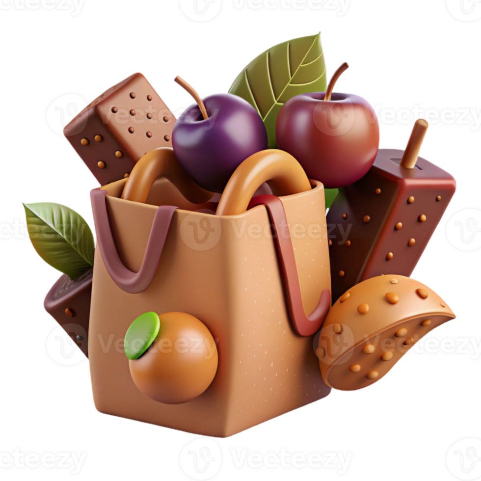 wonderful traditional Biodegradable Packaging for Fruits Brown Color Cutout authentic png