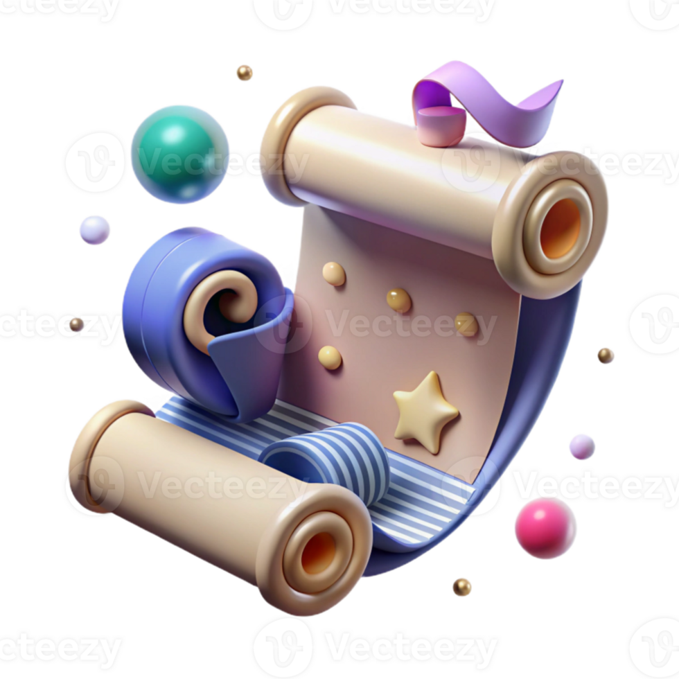 elegant artistic Abstract Poetry Symbol Scroll Design Transparent Background detailed png