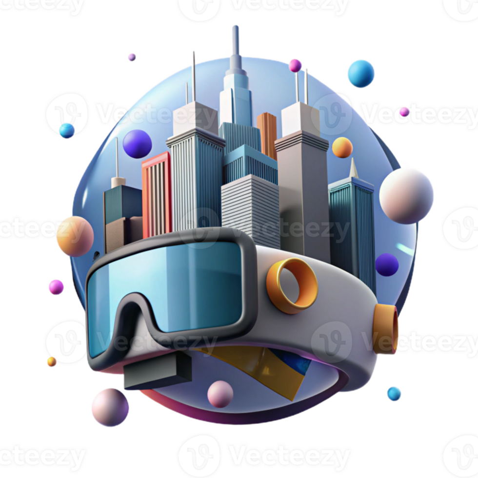 extraordinary minimalist Vr Headset with Eye Tracking Technology Isolated Element detailed png