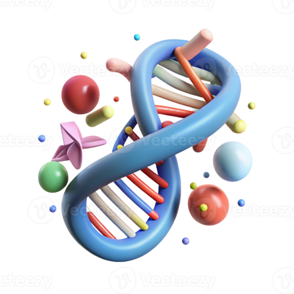 elegant modern Dna Molecule Rotating Animation Cutout high quality png