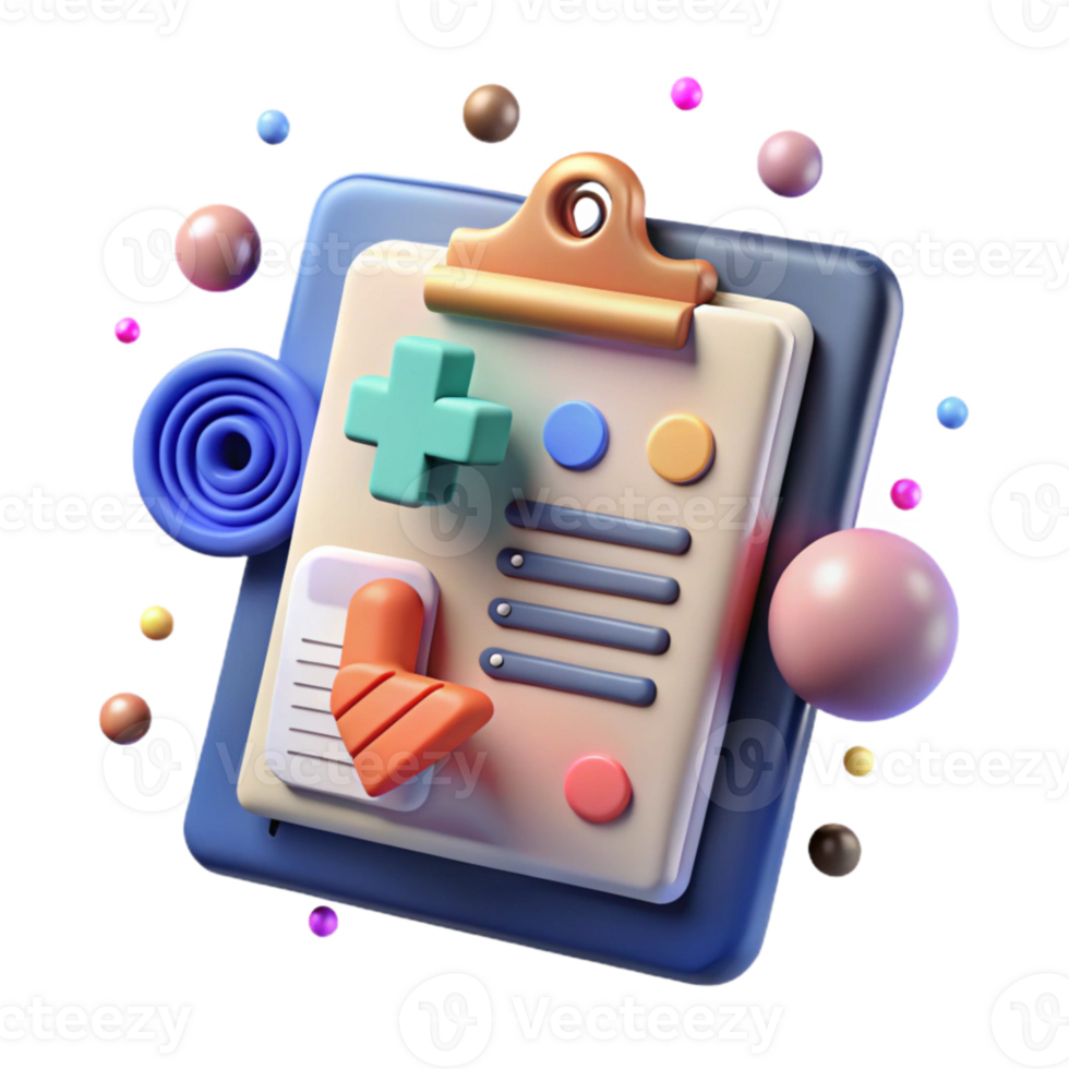 beautiful modern Medical Chart with Clipboard Transparent Cutout professional png