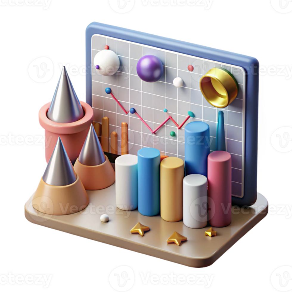 stunning modern Data Chart with Spikes and Dips Transparent Background detailed png