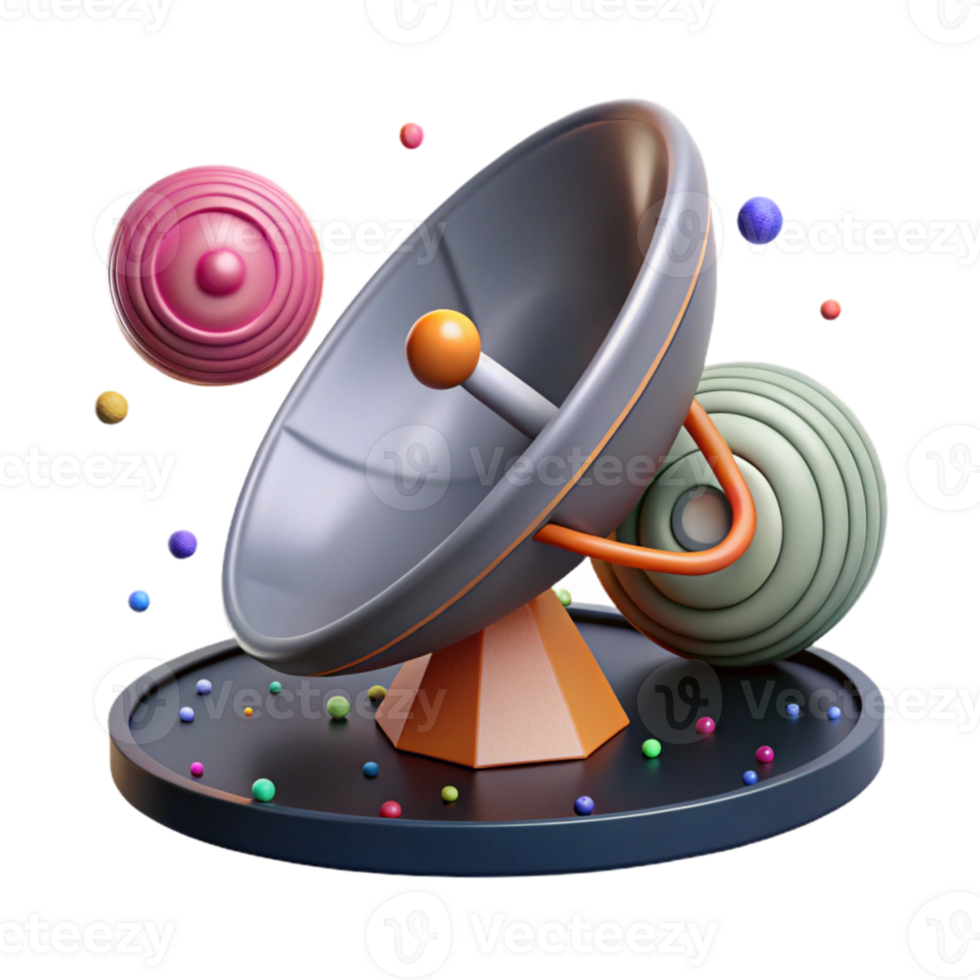 impressive contemporary Satellite Dish Receiving Signal Animated Isolated professional png