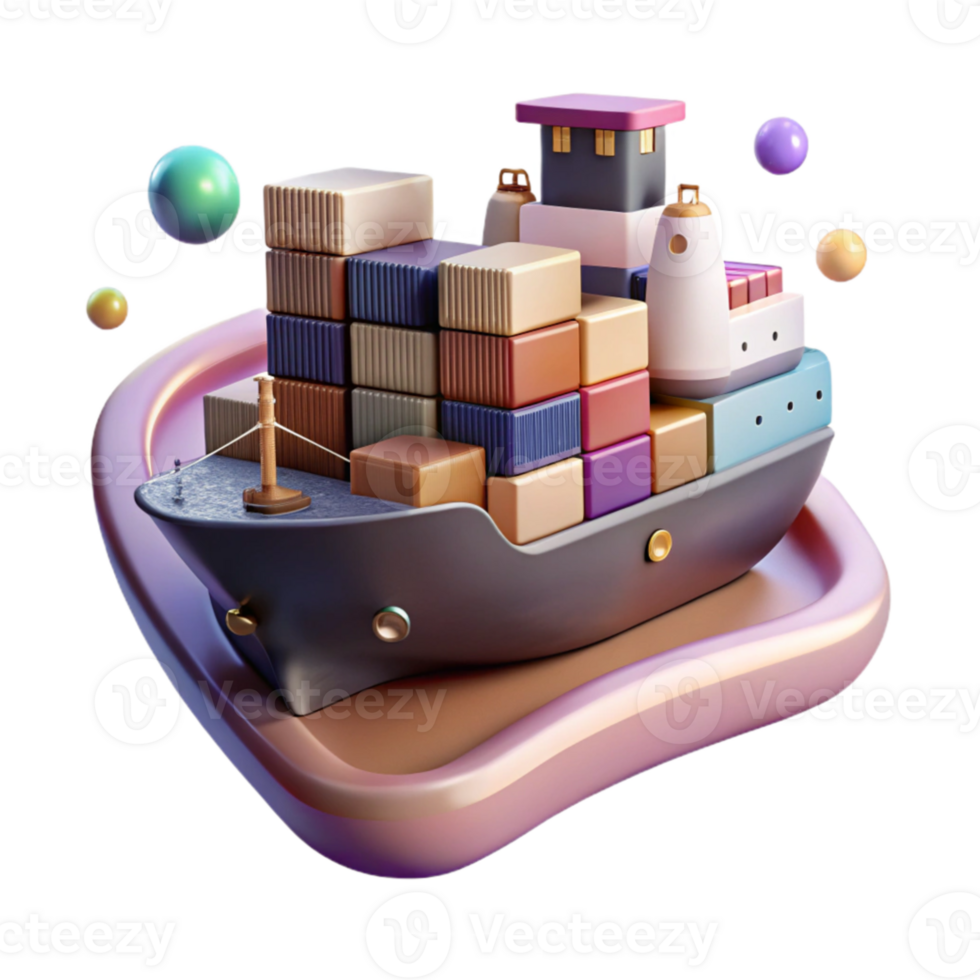 stunning rustic Cargo Ship Docked at Port Transparent Background professional png