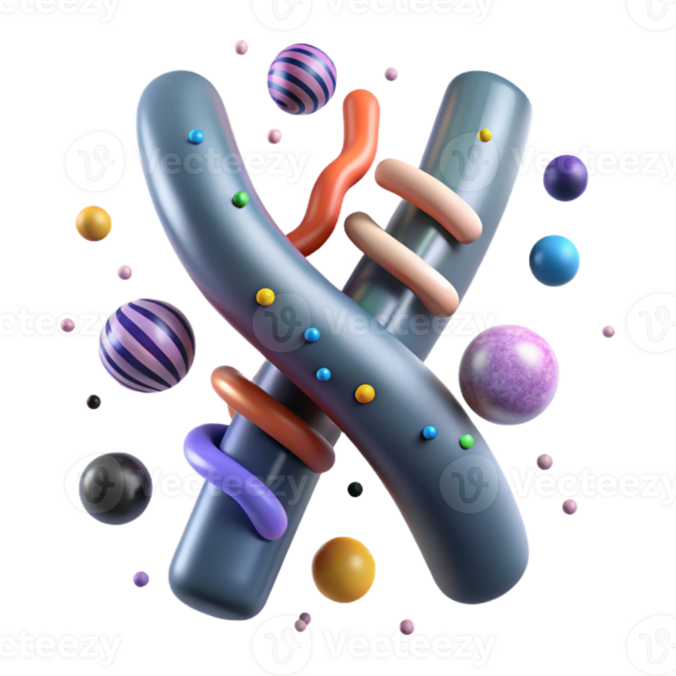 impressive rustic Chromosome Model 3d Render Transparent Background exclusive png