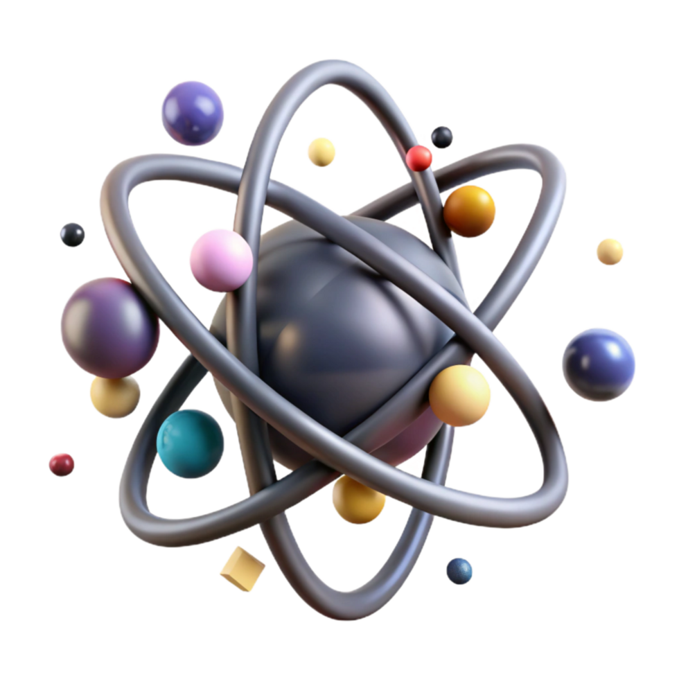 elegant creative Atomic Nucleus Structure Diagram Isolated professional png