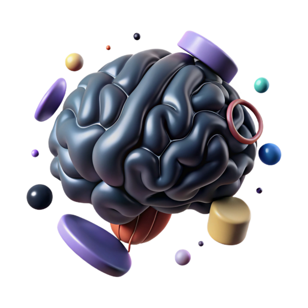 vibrant artistic Human Brain Illustration Transparent Background professional png