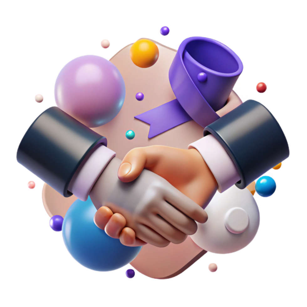 wonderful creative Handshake Sealing Agreement White Transparent Background premium png