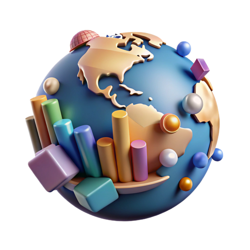 stunning abstract World Map with Country Borders Highlighted Transparent png