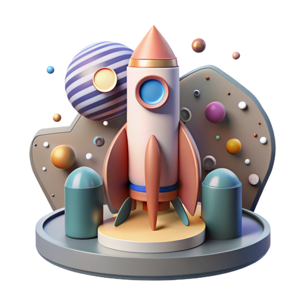 elegant minimalist Rocket Booster Stage Separation Transparent Background exclusive png