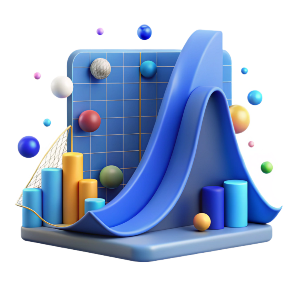 stunning artistic Probability Curve Graph Blue Transparent Background png