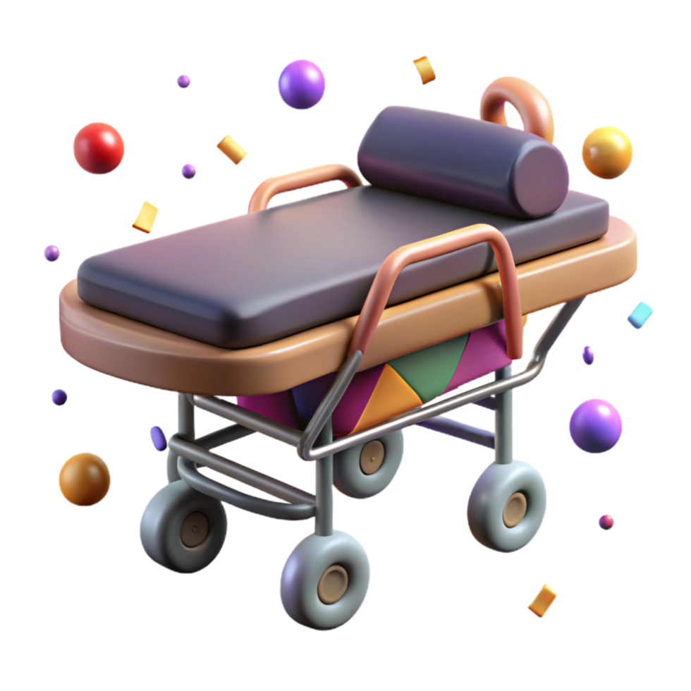 vibrant vintage Stretcher with Wheels Isolated Element detailed png