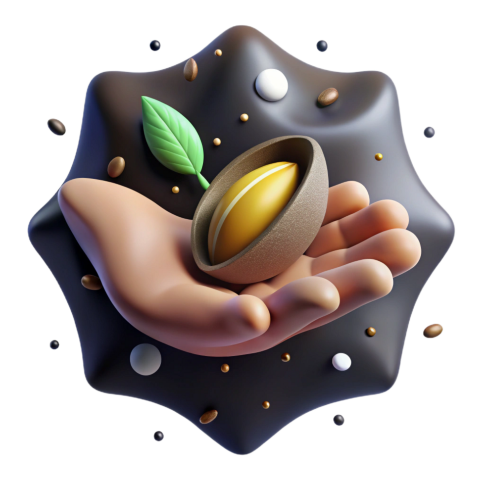 elegant artistic Hand Holding Seed Cutout with Soft Lighting genuine png