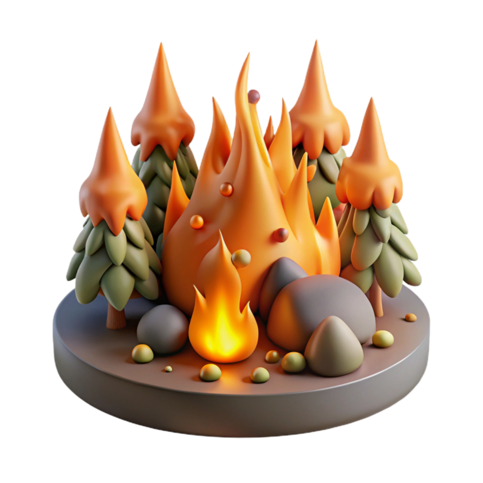 wonderful modern Forest Fire with Orange Flames Isolated Element professional png