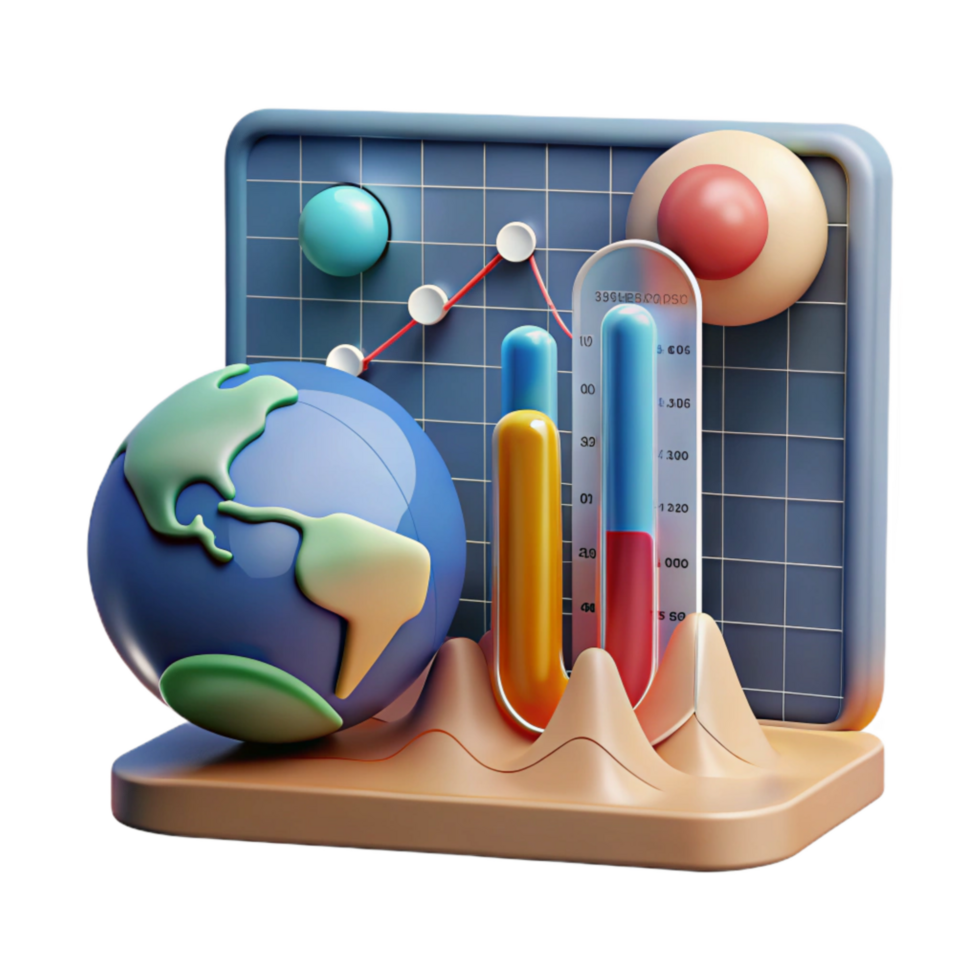 serene artistic Global Temperature Rise Graph Transparent Background exclusive png
