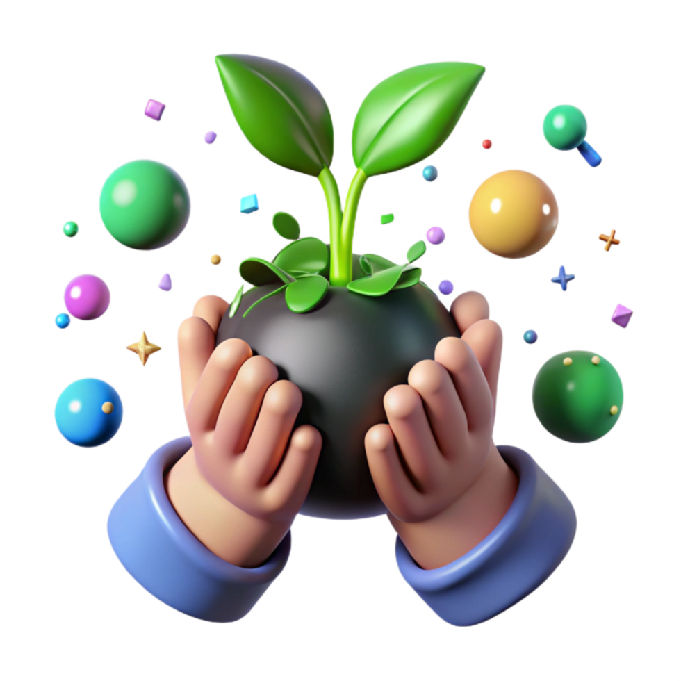 extraordinary traditional Green Sprout Growing in Hands Isolated authentic png