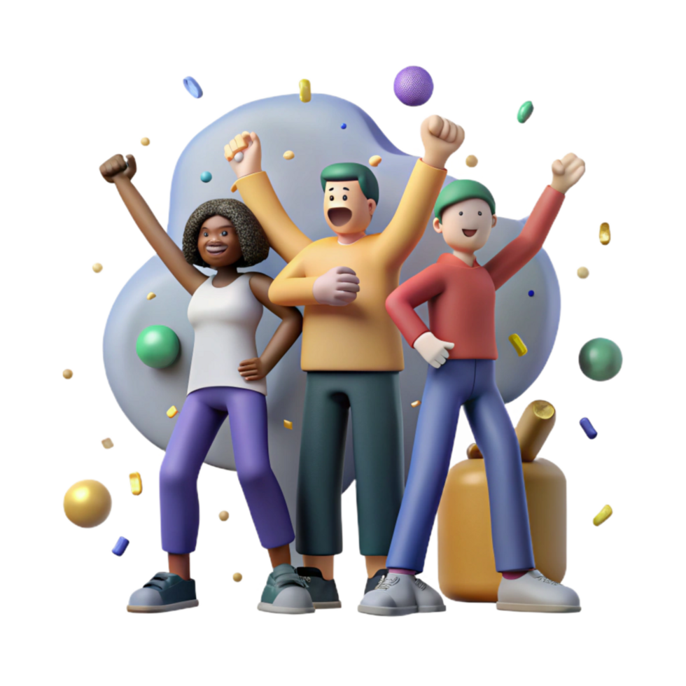 elegant minimalist Group of People Supporting Each Other Cutout premium png