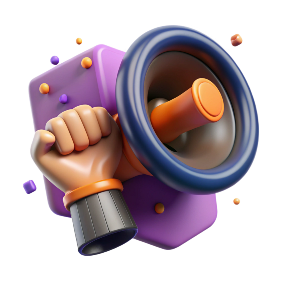 wonderful creative Speaker with Raised Fist Cutout with Backlighting high resolution png