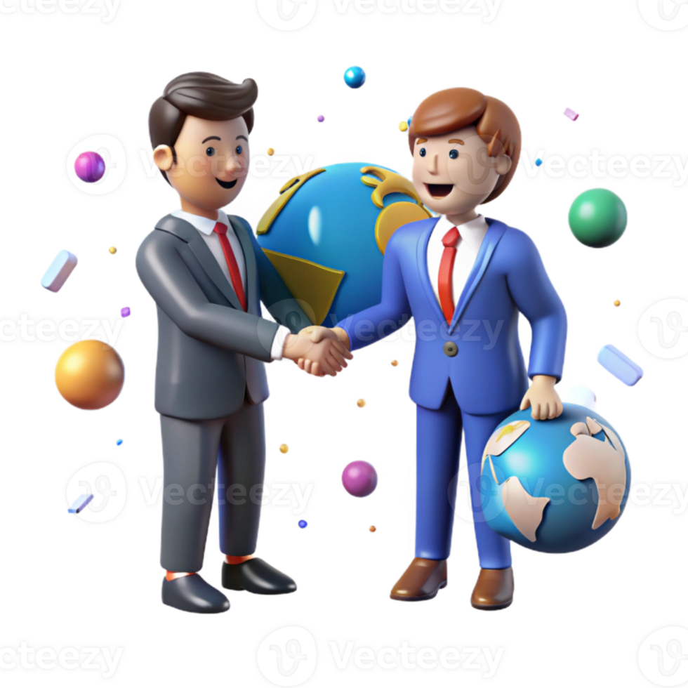 wonderful contemporary Businessman Shaking Hands Representing Global Agreement Isolated Element png
