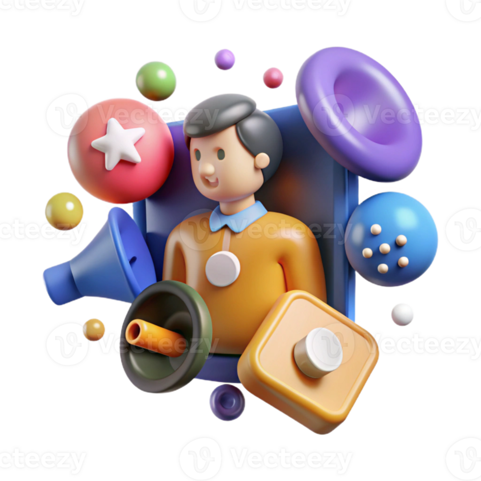 vibrant abstract Social Media Influencer Marketing Icon Transparent high quality png
