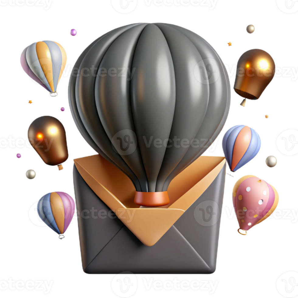 vibrant abstract Hot Air Balloon Envelope Pattern Transparent Background high quality png