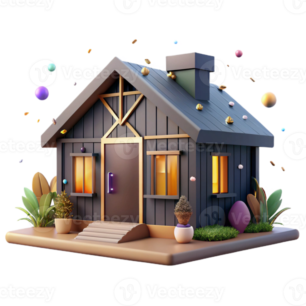 beautiful vintage Modern Farmhouse Exterior Front View Cutout authentic png