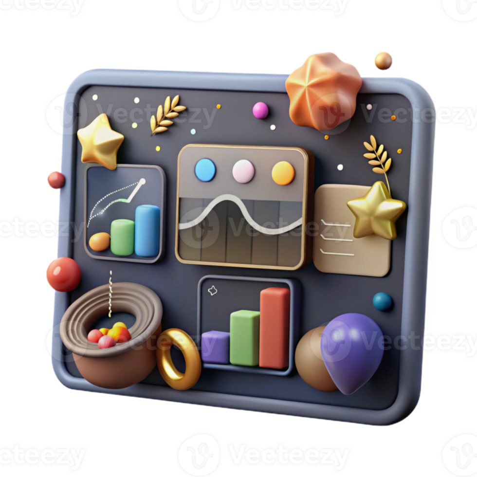 elegant contemporary Social Media Analytics Dashboard Screenshot Cutout original png