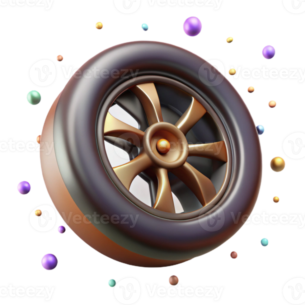 stunning creative Vintage Car Wheel Rim Detail Isolated professional png