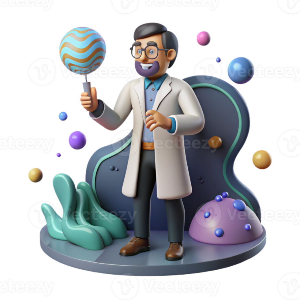 magnificent artistic Scientist Collecting Water Sample Transparent Background png
