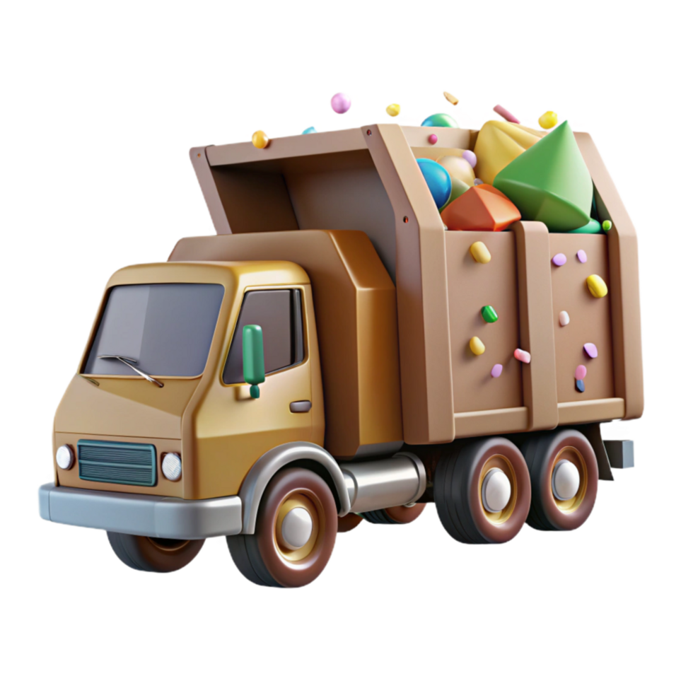 vibrant minimalist Biomass Fuel Truck Side View Isolated Cutout genuine png