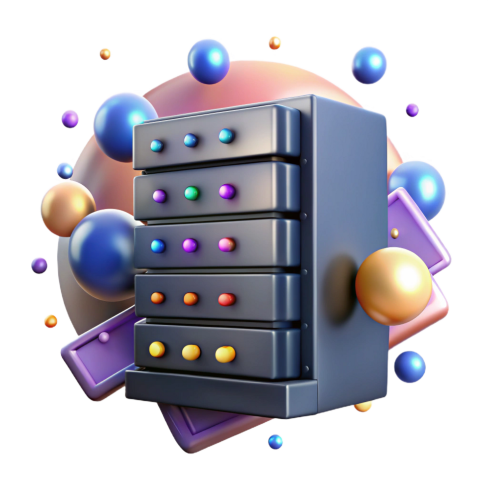 extraordinary vintage Server Rack with Blinking Lights Transparent Background premium png