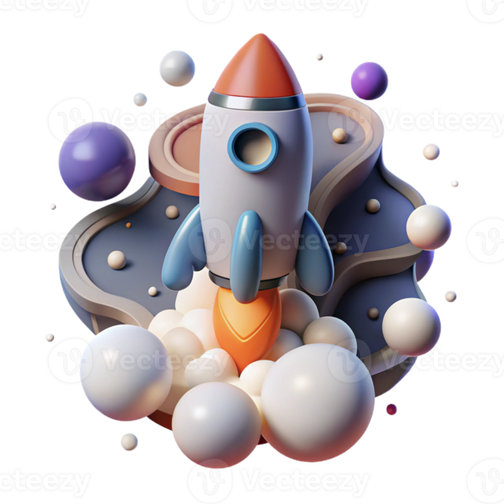 dramatic creative Rocket Launch Smoke Trail White Isolated original png