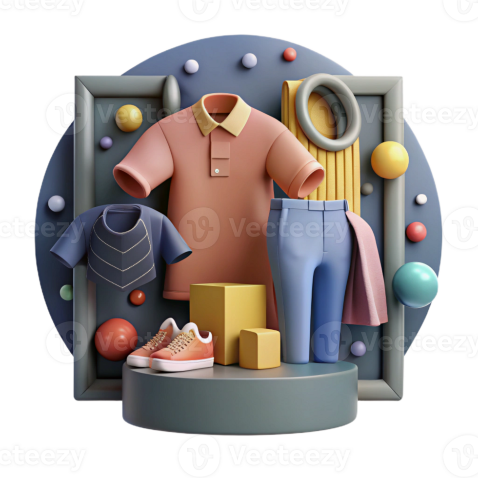 serene traditional Upcycled Clothing Display Flat Lay Isolated genuine png
