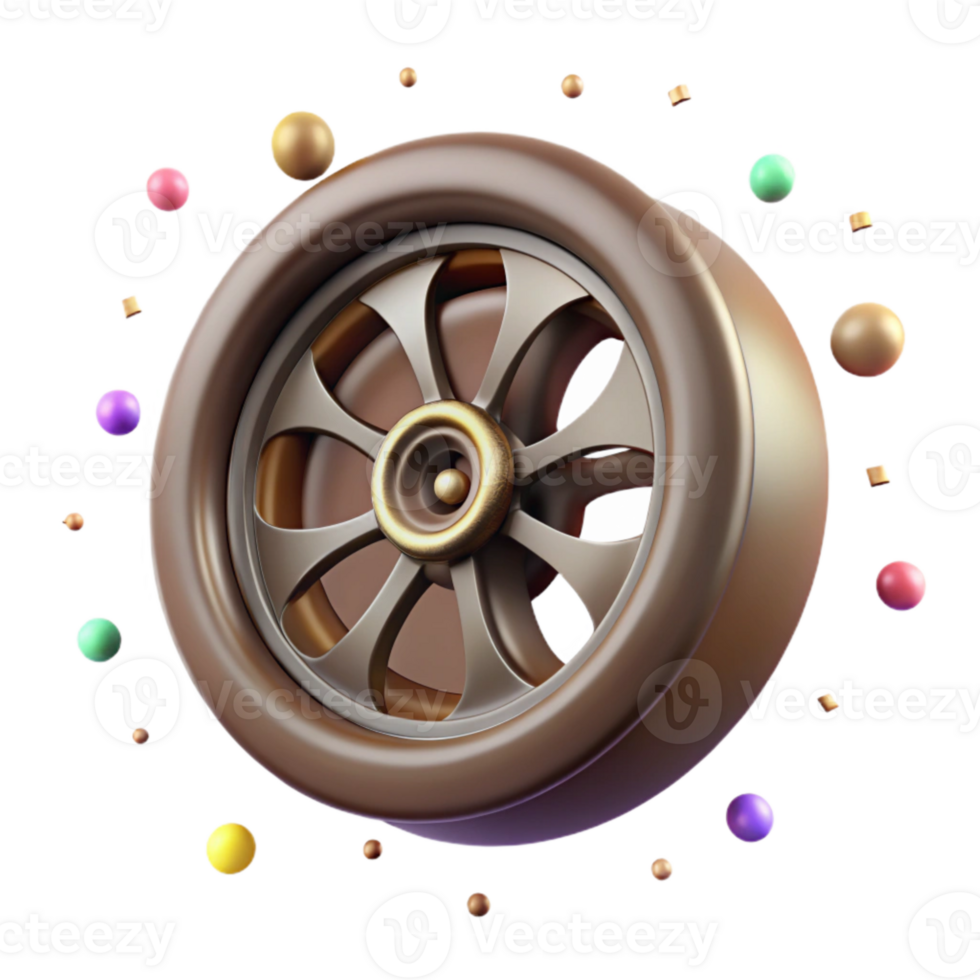 vibrant rustic Vintage Car Wheel Rim Detail Isolated high quality png