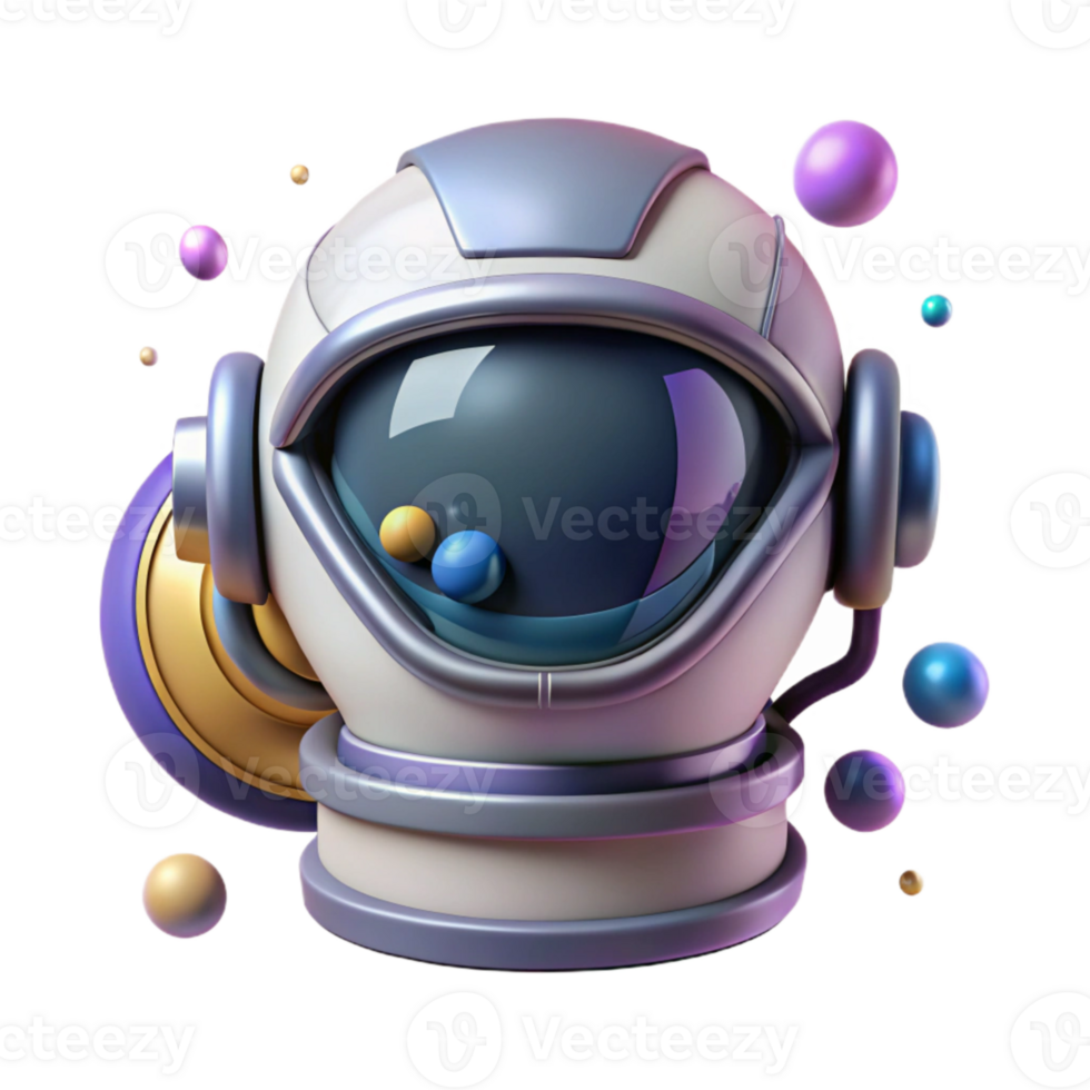serene rustic Astronaut Helmet Front View Isolated on Transparent Background exclusive png