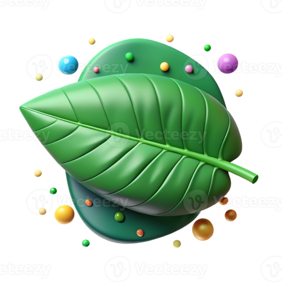dramatic modern Green Leaf Texture Close Up Cutout Element exclusive png